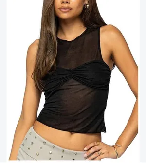 Edikted Erica sheer gathered top size small thumbnail 1