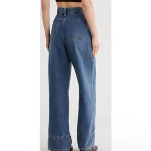 Habitual 4/27 High Waisted Pleated Denim Trousers Medium Wash‎ Relaxed Office thumbnail 5