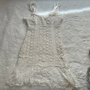 Free People Womens Ivory Lace Dress 2 Festival Boho Indie Summer Wedding Cottage thumbnail 1