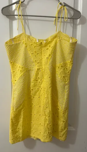 Yellow Eyelet Dress thumbnail 3