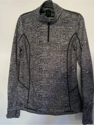 Mondetta Black & Gray Marled Quarter-Zip Pullover thumbnail 1