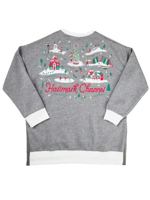 Hallmark Channel Comfy Cozy Merry Gray Sweatshirt, Size XXL, NEW thumbnail 2