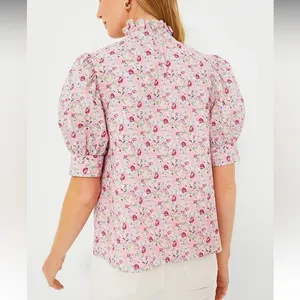 Hyacinth House Tuckernuck NWT Louisa Button Front Pink Multi Floral Blouse XS thumbnail 2