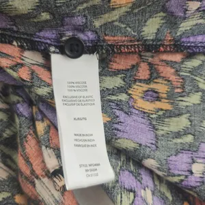 BeachLunchLounge 26G Floral Smocked Midi Dress Square Neck‎ Tie Back Size XL thumbnail 7