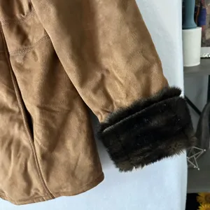 Vintage Fitz-Wright Brown Suede Leather Faux Shearling Lined Overcoat Sz Medium‎ thumbnail 5