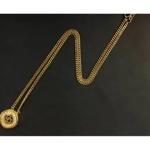 Christian Dior CD logo gold and crystal necklace thumbnail 4
