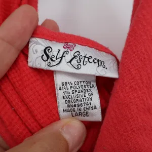 Self Esteem Tank Top Womens Large Red Crochet Lace Ring Back Boho Excellent thumbnail 2