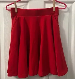 New Mix Red Skater Skirt thumbnail 1