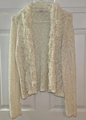Cato Women’s Beige Single Button‎ Long Sleeve Cardigan Sweater Size Large thumbnail 1