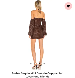 Amber Sequin Mini Dress in Cappuccino Lovers and Friends thumbnail 3