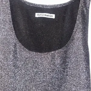 Reformation Saturn Bodysuit in Silver Sparkle Size Small thumbnail 2