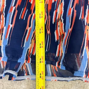 Old Navy Boho‎ Tiered Midi Dress Geometric Print Puff Sleeve Smocked Waist Lined thumbnail 13