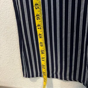 Monteau Crepe Blue &‎ White Striped Flutter Sleeve Jumpsuit Size S thumbnail 11