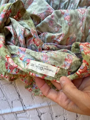 Natural Life Long Maxi Floral Cottage Core Dress XS Prairie Feminine Short Sleev thumbnail 15