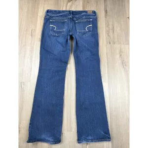 American Eagle Slim Boot‎ Jeans Womens 8 Short Dark Wash Stretch Denim Low Rise thumbnail 2