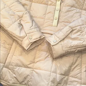 JODIFL Light tan Quilted Puffer hooded Jacket size large thumbnail 6