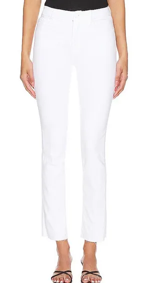 Good American Good Straight High Rise Raw Hem White Jeans Size 4/27‎ thumbnail 1