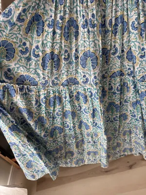 Sohana block print maxi dress cotton Zoey floral smocked tiered ruffle boho thumbnail 6
