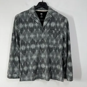 FRYE Premium Sleepwear Mens Medium Flannel Print Notched Set Gray Cotton Blend‎ thumbnail 3
