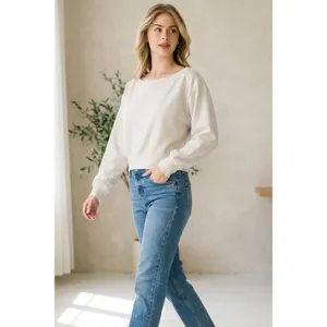 Zenana Scuba Cropped Boat Neck Pullover Sweatshirts - Large thumbnail 3