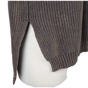 Umgee Chunky Knit‎ Sweater Women's Medium Mineral Wash Lace-Up Shoulder Grunge thumbnail 8