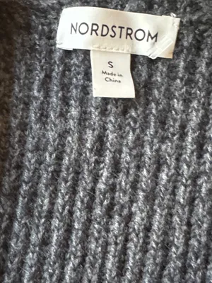 Nordstrom Dark Gray Ribbed Button-Front CardiganSz: S thumbnail 8