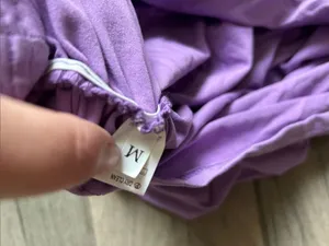 Ruched Purple Mini Dress with Spaghetti Straps Size M thumbnail 2