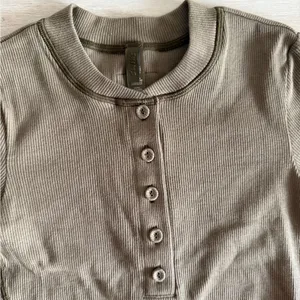 SKIMS Cotton Rib Long Sleeve Dress Olive Green XS NWT thumbnail 7