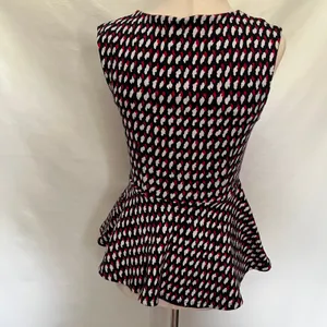 Eri Ali Effie Peplum Womens Top Sz XS Office Coquette Mod Knit Anthropologie thumbnail 7
