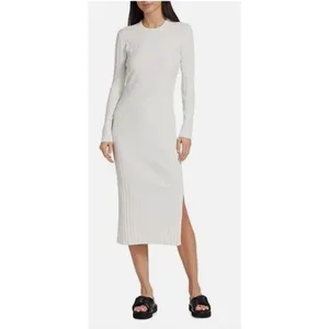 FRAME Ribbed Off White Long Sleeve Midi Sweater Dress Size XXS thumbnail 3