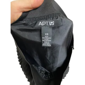 Apt.9 Black Pleated midi skirt preppy classic academia elastic waist lined Sz XS thumbnail 4
