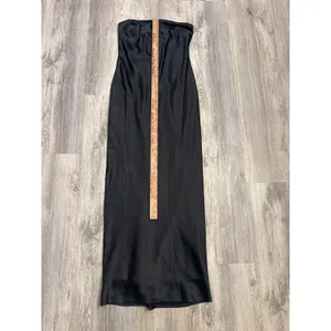 More To Come Emma Strapless‎ Maxi Dress Black Strapless Satin Evening Gown thumbnail 7