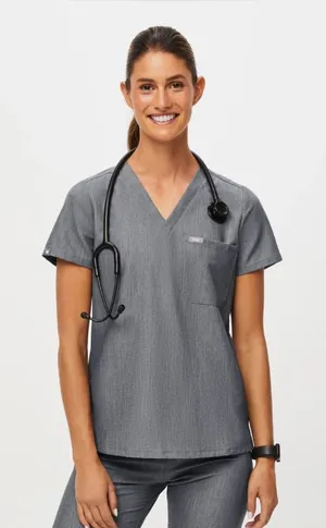 Figs Women's One Pocket Catarina Graphite Gray Scrub Top XS‎ thumbnail 1