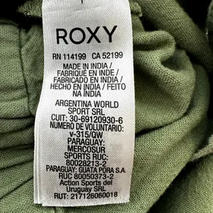 Roxy Oceanside Pants Linen Cotton Loose Straight Pockets Zip Viney Green M 30x32 thumbnail 3