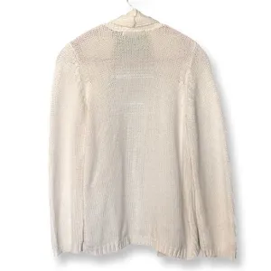 Liz Claiborne Winter White Cable Knit Shrug Sz L thumbnail 4