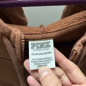 Victoria’s Secret PINK Rust Brown Zip Up Hoodie with Red Logo thumbnail 5
