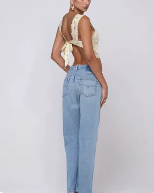 RESA Butter Yellow Floral Crop Top thumbnail 3