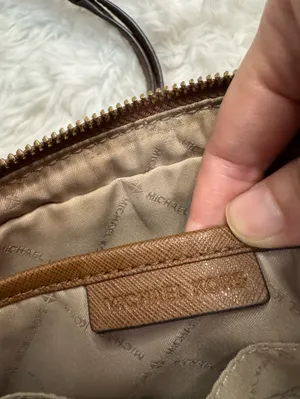 Michael Kors Brown MK Monogram Crossbody with Gold Chain thumbnail 5