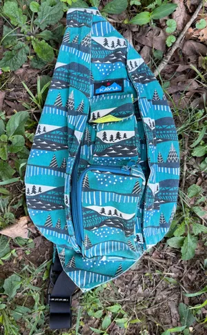 KAVU Rope Bag Backpack Canvas Winterscape Print thumbnail 1