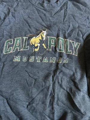 Port and Company Charcoal Cal Poly Mustangs Crewneck Sweatshirt thumbnail 3