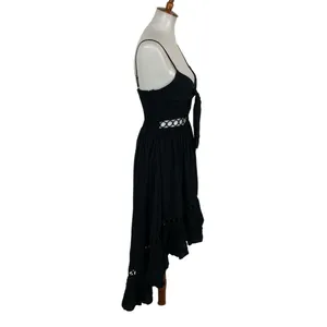 Perfectly Priscilla Maxi Dress Small‎ Black Hi Low NWT Formal Evening thumbnail 4