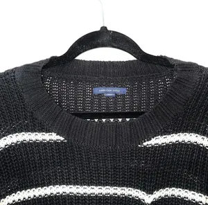 American Eagle Oversized Striped Sweater Black White Crew Neck thumbnail 3
