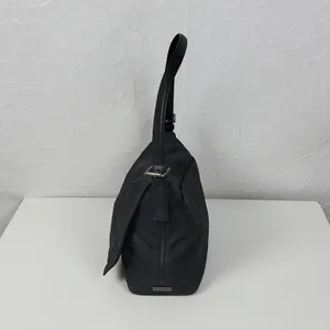 Vintage Coach Mercer 7424 Women Shoulder Bag Black Nylon Leather Twill Flap thumbnail 8
