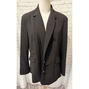NWT NY&CO Womens Blazer Plus Size 18 Two Button Black Professional Office Wear thumbnail 2