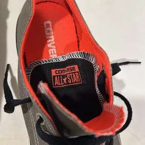 Converse Unisex Low-Top All-Star Sneakers – Gray/Black with Orange – Size 6M/8W thumbnail 4