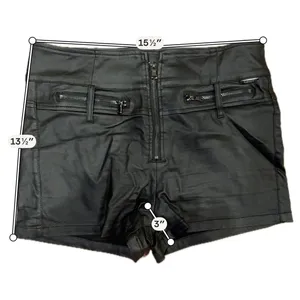 Ramisu Collection Black Faux Leather High-Rise Moto Shorts Women’s XL thumbnail 8