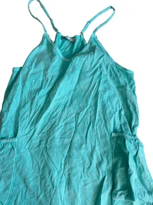 ZENANA Aqua Burnished Shorts Romper Size Large thumbnail 3