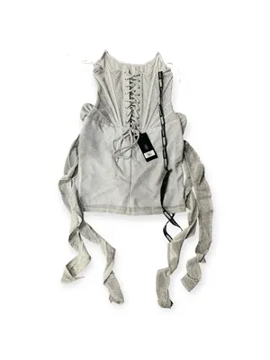 Heiress Beverly Hills Silver lurex corset drape mini‎ dress with flowers size L thumbnail 3