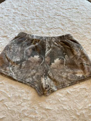 Forever 21 Brown Camouflage Lounge Shorts with Pink Drawstring- Size Large thumbnail 2