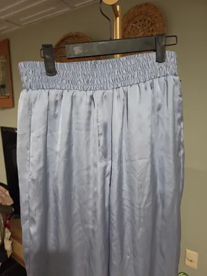 Zara Light Blue Satin Track Pants thumbnail 15